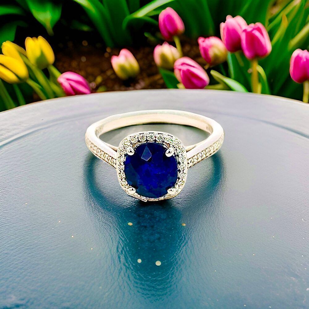 Natural Sapphire Diamond Ring 14k White Gold 2.43 TCW Certified $4,975 311699